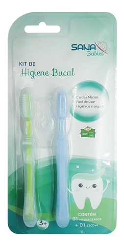 Kit Higiene Bucal Massageador Gengiva + Escova Sana Babies ®