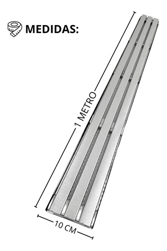20 Ralos Linear 10x100 Inox 304 Netuno Com Tela Anti Insetto