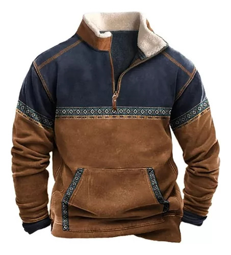 Sudadera Elegante Para Hombre Con Camisa Vaquera