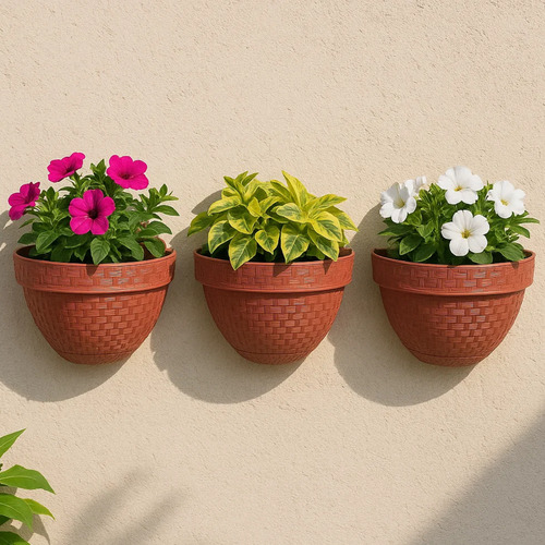 Kit 3 Vasos Meia Lua Jardim Vertical 3 Litros