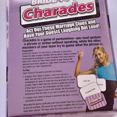 Juego Despedida De Soltera Bride To Be Charades