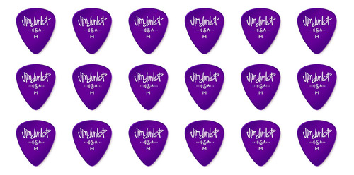 Pack X 18 Puas Jim Dunlop 486rmd Gels Purple Medium Color Violeta oscuro Tamaño Mediano