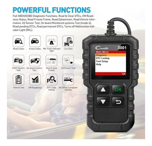 Escáner Automotriz Lazhu Cr3001 Obdii/eobd+can 2024