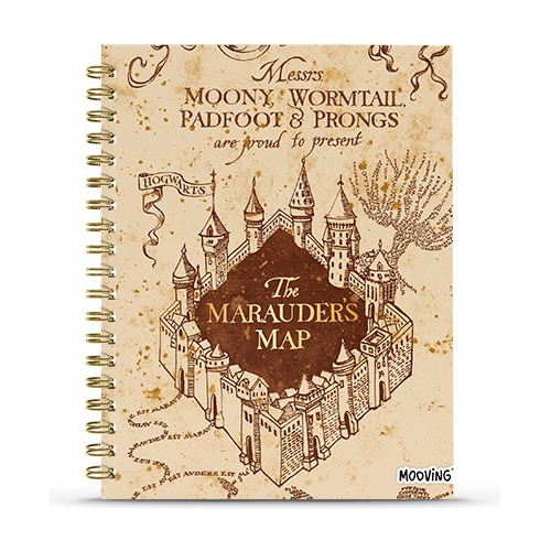 Cuaderno Harry Potter 16 X 21 T/ Dura 80 Hjs Espiral Mooving