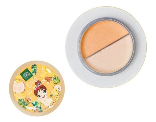 Base de maquillaje en polvo translucido duo Ootness Polvo translucido Duo Thanaka Banana Duo polvo translucido tono naranja claro - 15g