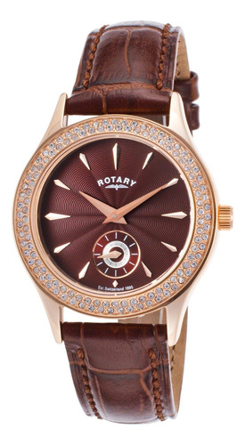 Rotary Ls02907/16 Senoras Relojes Cristales Esfera Marron Y 
