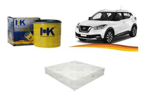 Kit Filtros Nissan Kicks 1.6  17-22  Aceite Polen