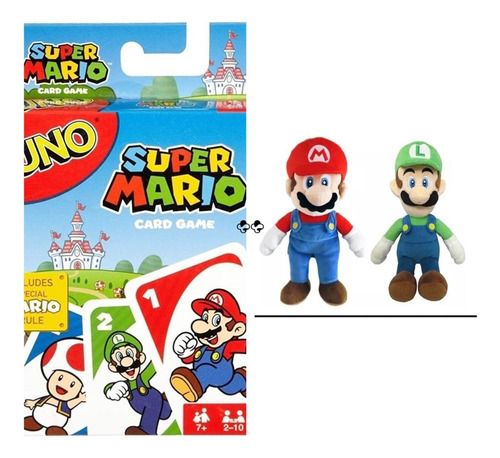 Peluches Mario Bros + Luigi 25 Cms + Carta Uno De Mario