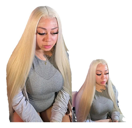 Peluca Naranja 22 Estilo Europeo Lace Front Raya Al Medio