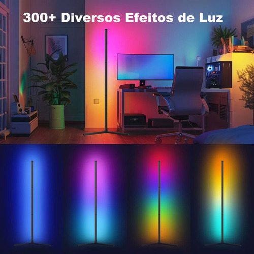 Luminária Piso Canto Com Luminária Pé Controle Remoto