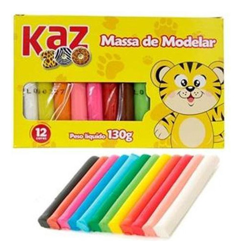Massa Massinha De Modelar Kazzoo 12 E 6 Cores Sortidas - Kaz