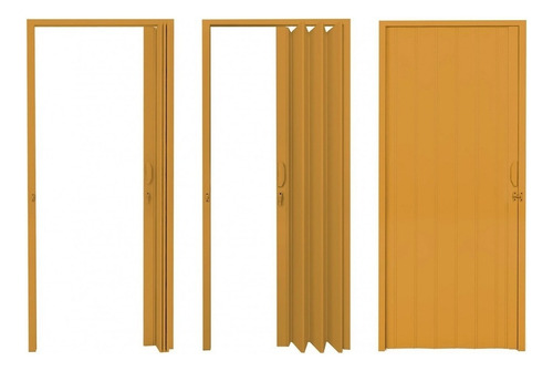 Porta Sanfonada Pvc Polifort 210cmx70cm Cerejeira H Cor Madeira
