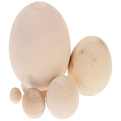 Healifty Wooden Nesting Eggs Ruso Nesting Dolls Matryoshka M