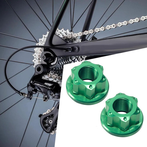 K 2 Piezas De Cubo De Rueda De Bicicleta, Tuercas De Verde