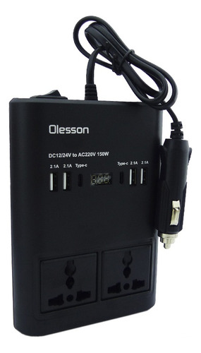 Inversor De Voltaje 12-220 Volt 150 Watt 4usb + 2 Type C