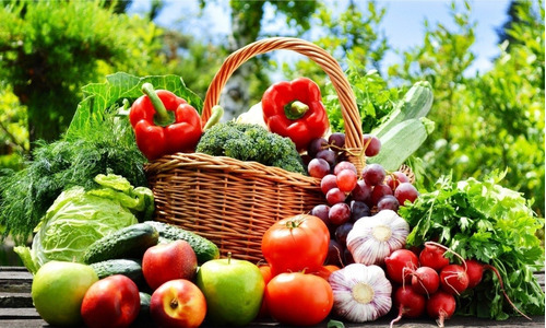 Adesivo Painel Cesta Frutas Legumes E Verduras Lindo Horta Cor Colorido