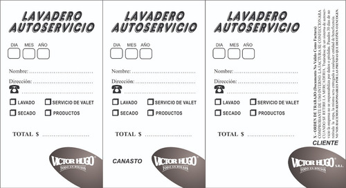 20 Talonarios Ticket Valet Lavadero 3 Cupones Numerado 11x22