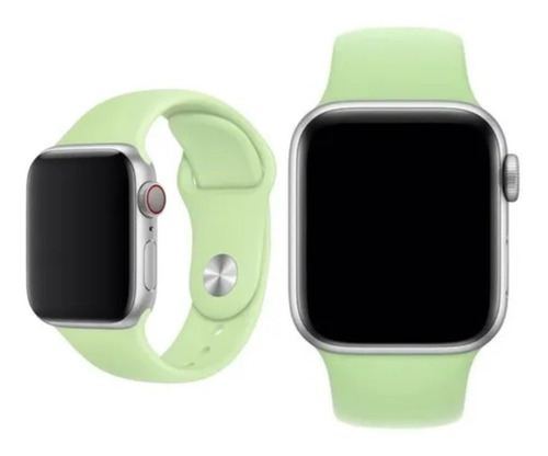 Pulsera deportiva compatible Apple Watch Serie 7, 41 mm, 45 mm, Sm, color verde claro, ancho 45 mm