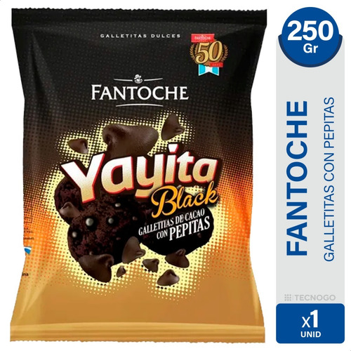 Galletitas Yayita Black De Cacao Con Pepitas 250g Fantoche