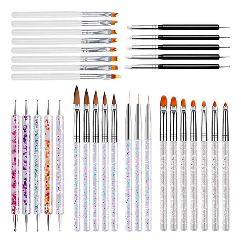 33x Nail Art Brushes Set, Nail Art Liner Brush Nail Art