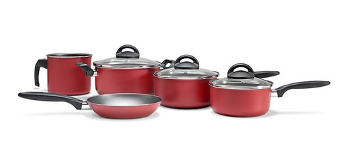 Batería De Cocina Brinox 8 Piezas-cherry  Linea Chilli 1.6mm