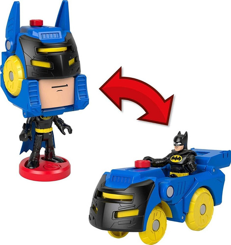 Dc Super Friends Imaginext Head Shifters Batman Y Batmóvil