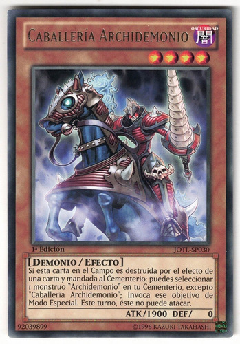 Yugioh Archfiend Calvary Rare 1st Jotl-sp030