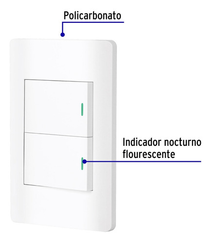 Placa Armada 2 Interruptores 1.5 Mód, Lisboa Volteck 47960
