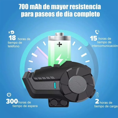 Kit For Audífono Intercomunicador Para Motocicleta Bluetooth