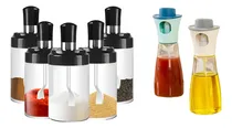 Comprar Set X7 De Condimenteros Con Aceitero Dispensador