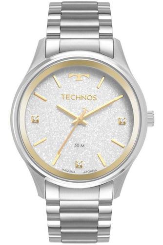 Relógio Feminino Technos Dress 2036mmb/1k 40mm Aço Prata