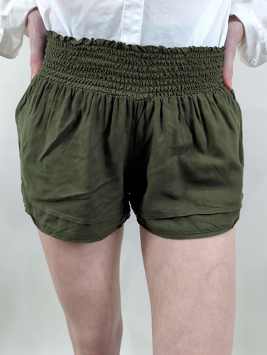 Shorts Calzedonia (xs) Verde Con Detalles