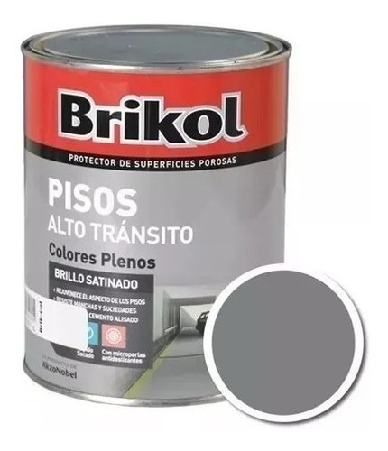Brikol Pisos Alto Transito X1lt Color Rojo Antid+pincel N10