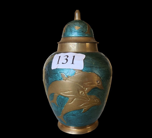 Vaso Closonet Grego ,século 19, Golfinhos .p5 L1 (Usado)