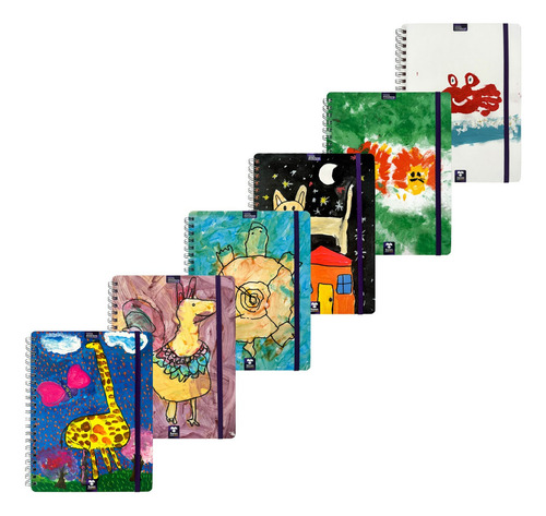 Cuaderno Printaform Teletón Profesional Pd 100h 6 Pzas Color Cuadro Grande