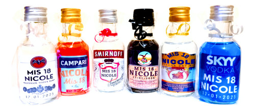 30 Souvenirs Botellitas Miniatura De Bebidas Personalizadas