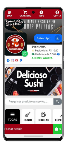 Site De Pedidos Delivery Para Bolos, Doces, Açaiteria Açai.