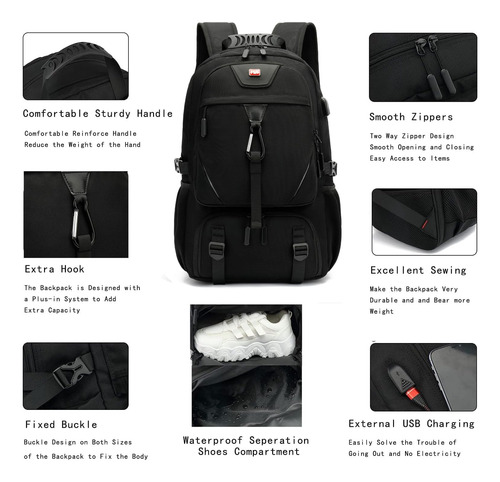 Insavant Mochila De Viaje Para Hombre De 17,3 Pulgadas Con F