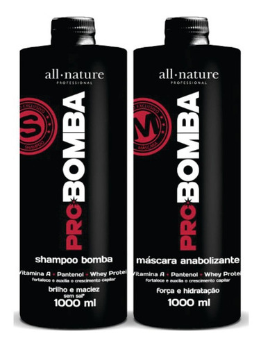 Pro Bomba All Nature Shampoo E Máscara Força E Crescimento