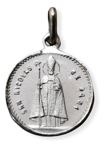Medalla Plata 925 San Nicolás De Bari #1175 Bautizo Comunión