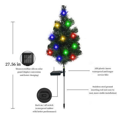 Lámpara Solar Con Forma De Árbol De Navidad Con Forma De X N