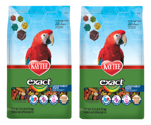 Combo Kaytee Exact Rainbow Guacamaya/cacatúa 1.13 Kg 2 Pzas