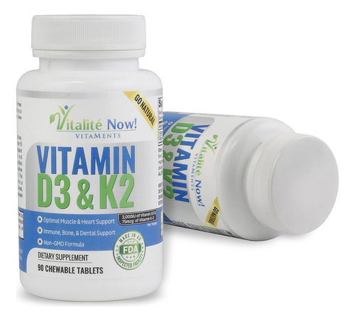 Vitalité Now! Vitamina D3 2000 Iu + K2 Mk7 90 Tabletas
