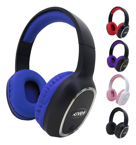 Fone De Ouvido Bluetooth Sem Fio Headphone Musica Stereo Cor Azul