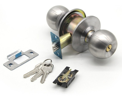 Cerradura Perilla Chapa Bola Puerta De Recamara + 3 llaves