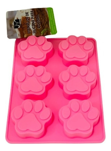 Forma Silicone De Patinhas Bolo Chocolate Gelatina Resina Cor Rosa