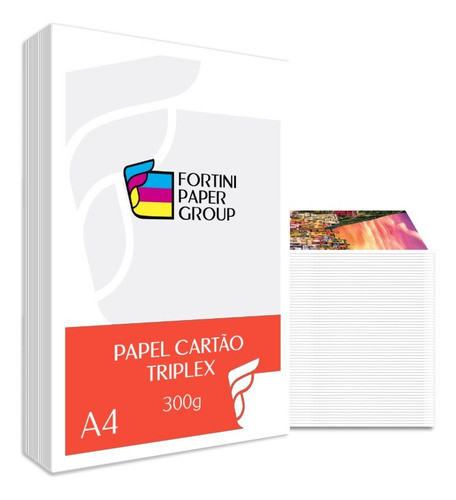 Papel Cartão Triplex 300g Dupla Face A4 25 Folhas P/ Caixas Cor Branco