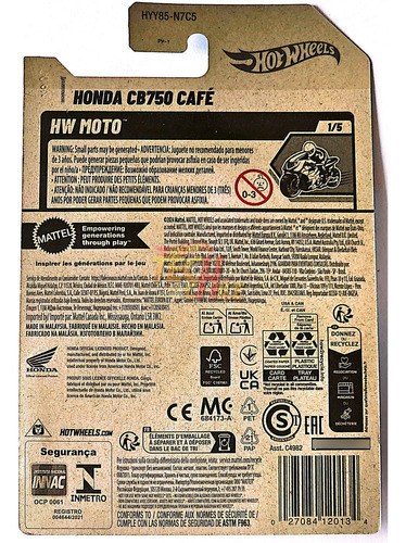 Honda Cb750 Café Roja Moto Hot Wheels Rojo