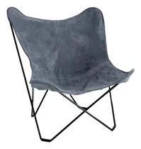 Comprar Sillon Bkf De Cuero Vacuno, Modelo Gamuzado Desarmable Color Gris Gamuzado