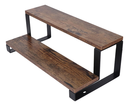 Estante Expositor Escalonado De Madera De 2 Niveles, Soporte